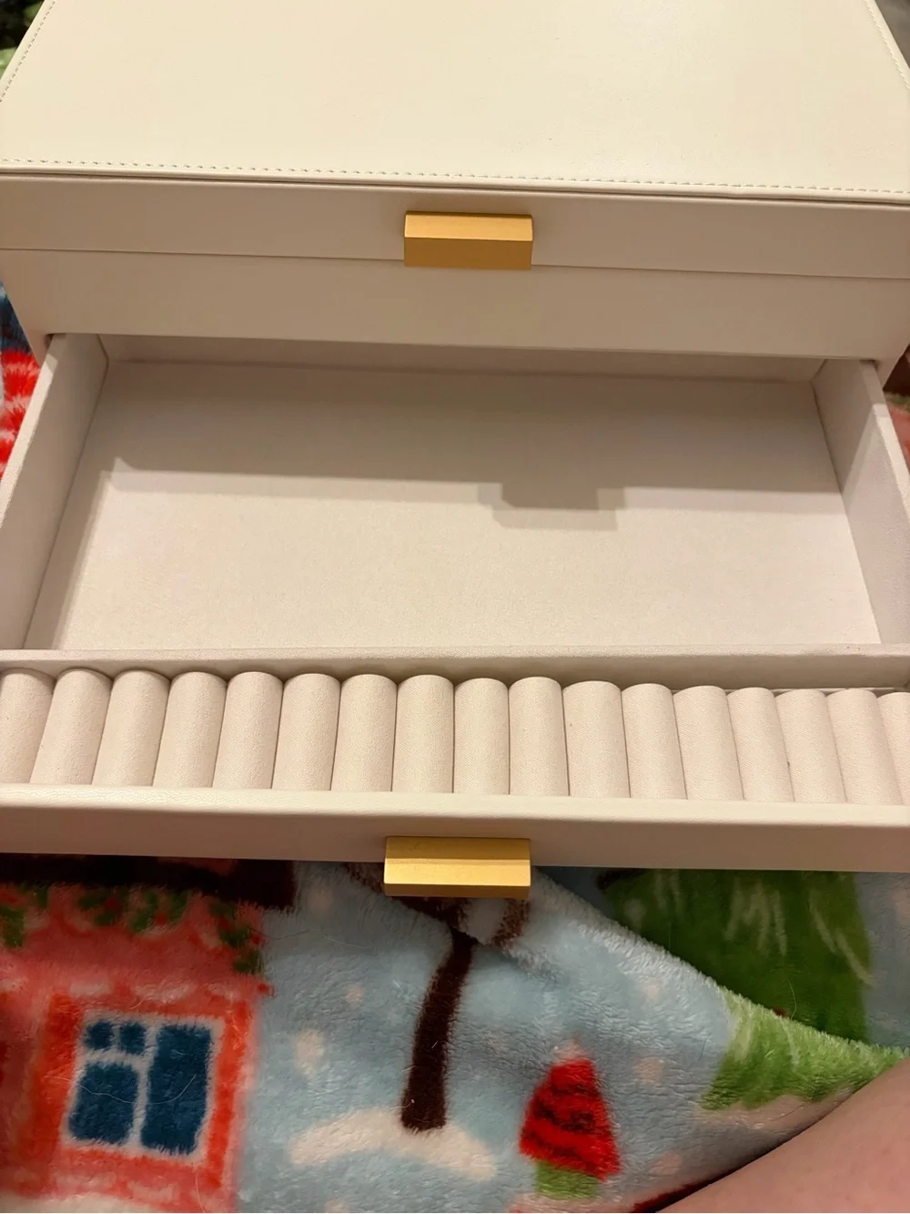 Target White Jewelry Storage Box with Gold Accents
